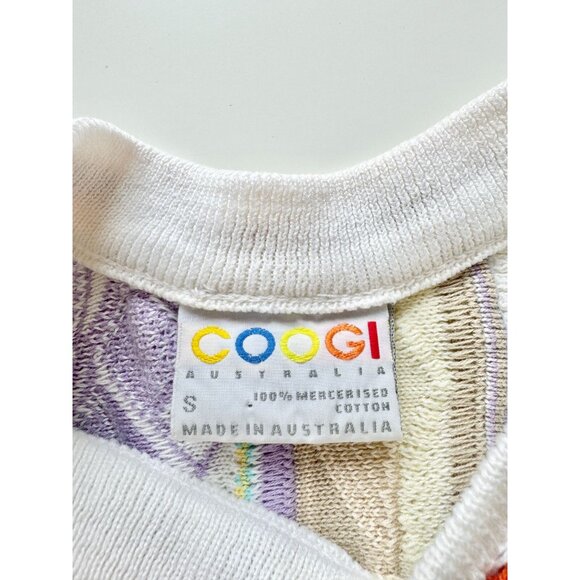 Vintage 90's COOGI White Pastel Easter Egg Cotton Knit Sweater, Size S - Picture 10 of 12